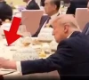 the claim that a viral video shows donald trump secretly peeking into xi jinping s notebook during the state dinner is misleading as the folder belongs to himself photo video grab