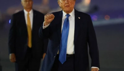 us president donald trump gestures after returning early from the g7 leaders summit in canada at joint base andrews maryland us june 17 2025 photo reuters