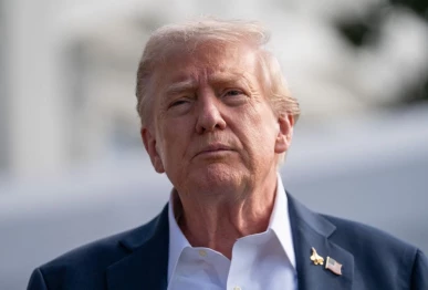 us president donald trump speaks to the press before boarding marine one as he departs from the south lawn of the white house in washington dc on september 26 2025 en route to attend the ryder cup photo afp