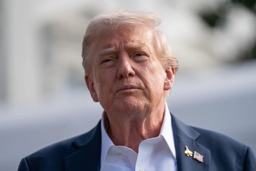 us president donald trump speaks to the press before boarding marine one as he departs from the south lawn of the white house in washington dc on september 26 2025 en route to attend the ryder cup photo afp
