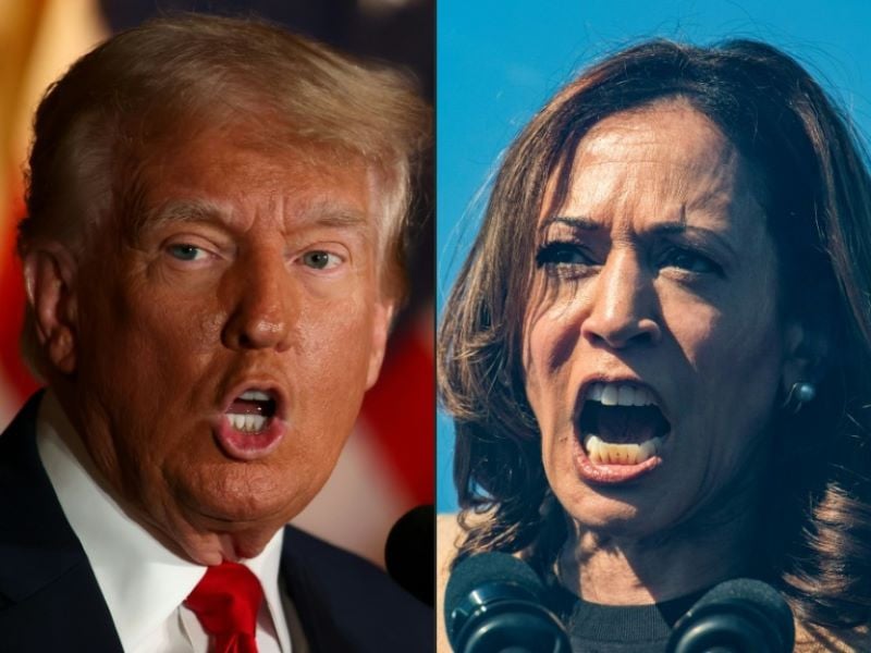 trump harris neck and neck in presidential race says a new poll photo afp