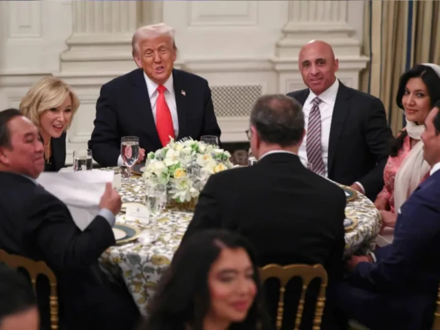 president donald trump attends the white house iftar dinner in the state dining room of the white house in washington photo courtesy ap