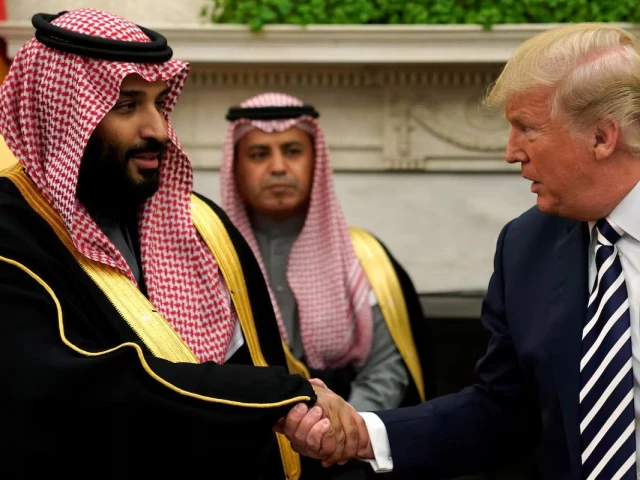 us president donald trump shakes hands with saudi arabia s crown prince mohammed bin salman in the oval office at the white house in washington us march 20 2018 photo reuters us president donald trump shakes hands with saudi arabia s crown prince mohammed bin salman in the oval office at the white house in washington us march 20 2018 photo reuters