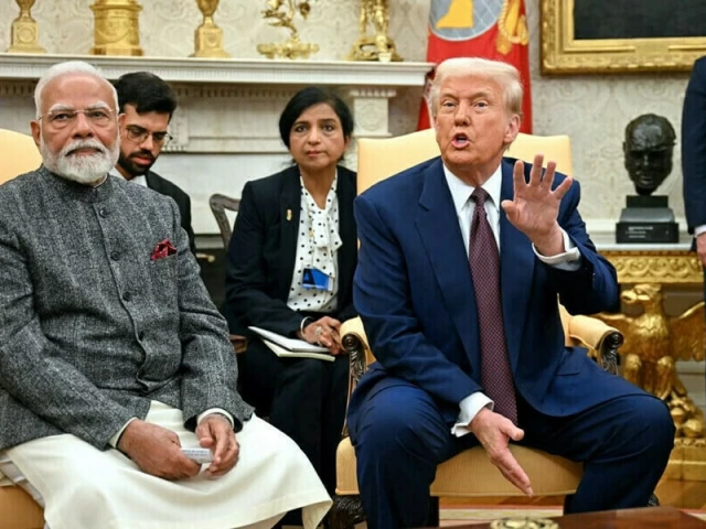 us president donald trump speaks with the press as he meets with indian prime minister narendra modi in the oval office of the white house in washington dc on february 13 2025 photo afp us president donald trump speaks with the press as he meets with indian prime minister narendra modi in the oval office of the white house in washington dc on february 13 2025 photo afp