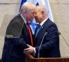 us president donald trump and israeli prime minister benjamin netanyahu greet each other at the knesset west jerusalem israel oct 13 2025 photo reuters