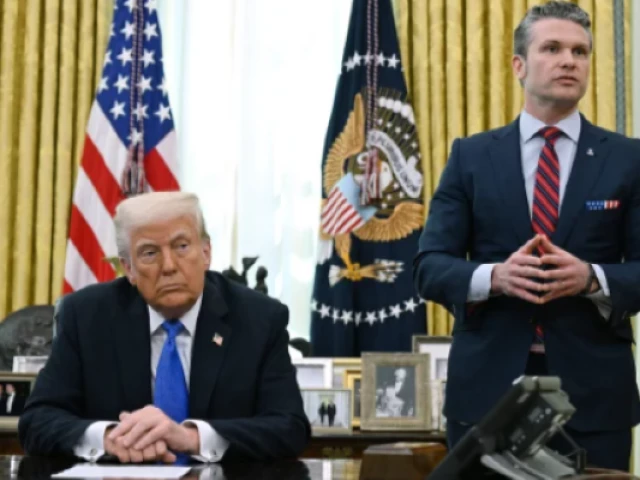 president donald trump listens as defense secretary pete hegseth speaks in the oval office on friday photo afp president donald trump listens as defense secretary pete hegseth speaks in the oval office on friday photo afp