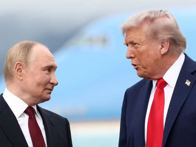 president donald trump speaks with russian president vladimir putin at joint base elmendorf richardson in anchorage alaska august 15 photo reuters