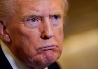 us president donald trump looks on while speaking to members of the media as he flies from florida to joint base andrews en route to washington aboard air force one us october 19 2025 photo reuters