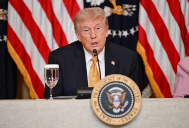 us president donald trump speaks during a lunch with the kennedy center board members in the east room of the white house on march 16 2026 in washington dc photo afp