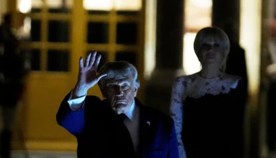 us president donald trump departs after the dinner at the palace of versailles early thursday june 18 2026 in versailles france photo reuters