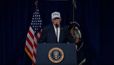 united states president donald trump in a video address on february 28 photo screengrab