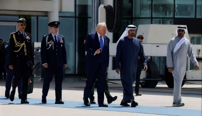 united arab emirates president sheikh mohamed bin zayed al nahyan accompanies u s president donald trump as he departs abu dhabi united arab emirates may 16 2025 photo reuters
