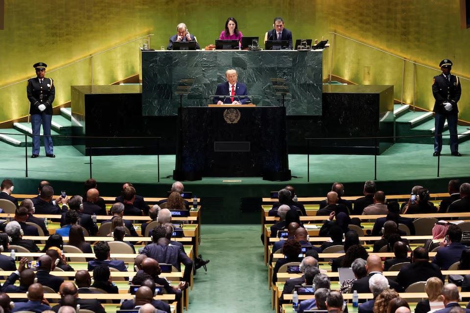 US President Donald Trump addresses the 80th United Nations General Assembly at UN headquarters in New York City, US. PHOTO: REUTERS