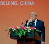us president donald trump takes a sip of a drink as he speaks at a state banquet with chinese president xi jinping not pictured at the great hall of the people in beijing china may 14 2026