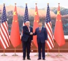 chinese president xi jinping holds talks with u s president donald trump who is on a state visit to china at the great hall of the people in beijing capital of china may 14 2026 photo xinhua