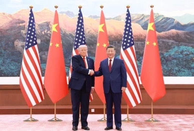 chinese president xi jinping holds talks with u s president donald trump who is on a state visit to china at the great hall of the people in beijing capital of china may 14 2026 photo xinhua