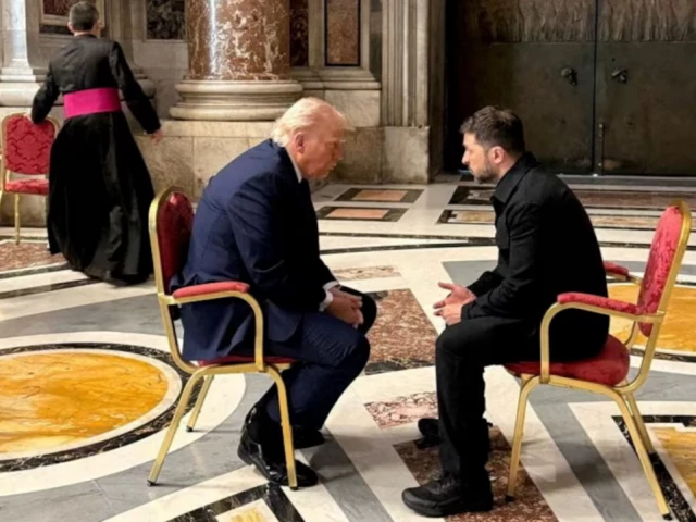 trump and zelenskiy talked one to one after the funeral of pop francis in vatican photo reuters trump and zelenskiy talked one to one after the funeral of pop francis in vatican photo reuters