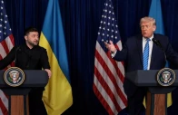ukrainian president volodymyr zelenskiy listens to us president donald trump after trump said that russian president vladimir putin expressed willingness to help ukraine succeed during a press conference at trump s mar a lago club in palm beach florida u s december 28 2025 reuters