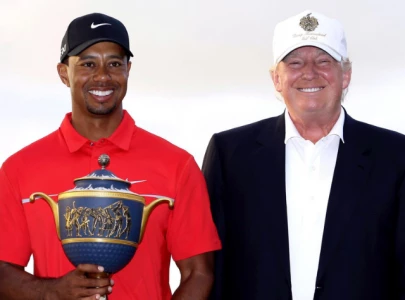 donald trump and tiger woods hit the golf course before super bowl lix in new orleans