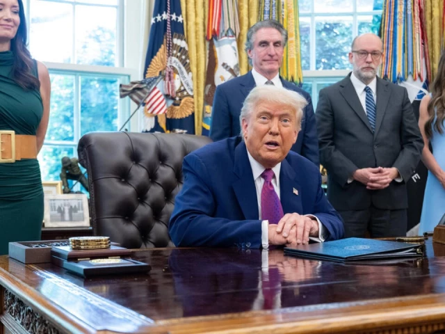 us president donald trump said he will meet omb director russell vought to decide on which agencies to cut photo afp file