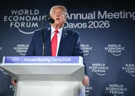 us president donald trump speaks during a reception with business leaders on the sidelines of the world economic forum wef annual meeting in davos on january 21 2026 the world economic forum takes place in davos from january 19 to january 23 2026 photo afp