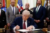 us president donald trump signs an executive order encouraging more research into ibogaine next to u s health and human services hhs secretary robert f kennedy jr joe rogan and americans for ibogaine ceo w bryan hubbard in the oval office of the white house in washington d c april 18 2026 reuters