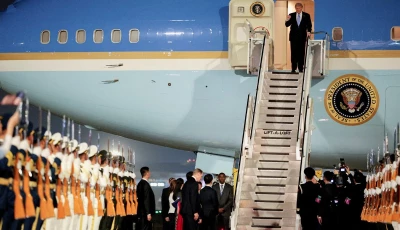 us president donald trump arrives aboard air force one at beijing capital international airport during his visit to the country in beijing china on may 13 2026 photo reuters
