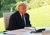 us president donald trump participates in a g7 leaders working dinner during the g7 summit at hotel royal evian on june 15 2026 in evian les bains france photo reuters