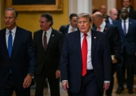 us president donald trump walks with senate majority leader john thune r sd to the senate republican steering committee lunch at the us capitol in washington dc on june 24 2026 photo reuters