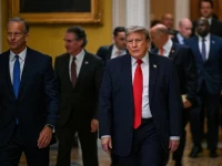 us president donald trump walks with senate majority leader john thune r sd to the senate republican steering committee lunch at the us capitol in washington dc on june 24 2026 photo reuters