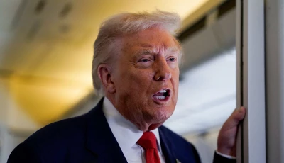 us president donald trump speaks to members of the media aboard air force one as he departs for florida from joint base andrews maryland u s october 31 2025 photo reuters