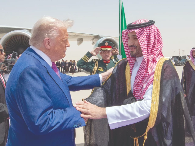 saudi crown prince mohammed bin salman welcomes us president donald trump upon his arrival in riyadh photo afp saudi crown prince mohammed bin salman welcomes us president donald trump upon his arrival in riyadh photo afp