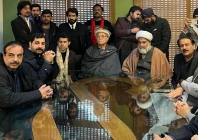 mahmood khan achakzai and allama raja nasir abbas jafri received a warm welcome at the south asian media university by leaders of khidmat e khalq kisan labour haqooq e khalq awami and communist parties along with civil society representatives photo x