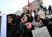 tunisians demonstrate against their president s regime in tunis on november 22 2025 photo afp