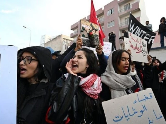 tunisians demonstrate against their president s regime in tunis on november 22 2025 photo afp