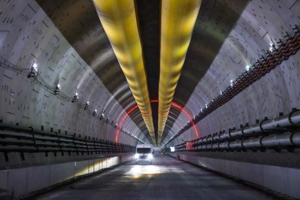 this photo taken on march 15 2024 shows an undersea tunnel part of a project of guangzhou zhanjiang high speed railway in south china s guangdong province photo xinhua