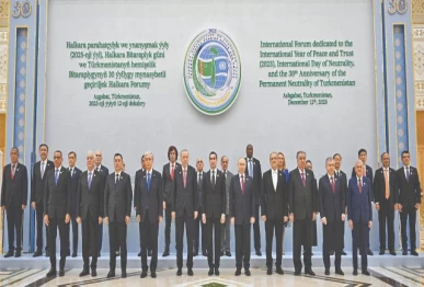 world leaders pose for a family photo in ashgabat photo inp