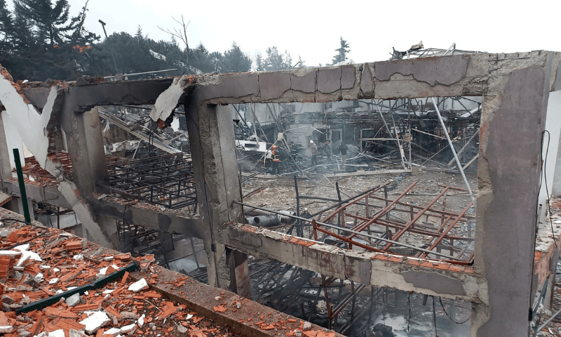 firefighters work on the scene after a blast at an explosives factory in balikesir turkiye december 24 photo reuters