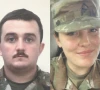 combo of pictures shows national guard members staff sgt andrew wolfe l and specialist sarah beckstrom photo afp