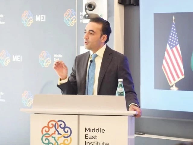 chairman pakistan peoples party and former foreign minister bilawal bhutto zardari addresses the middle east institute in washington on thursday june 5 2025 photo courtesy ppp chairman pakistan peoples party and former foreign minister bilawal bhutto zardari addresses the middle east institute in washington on thursday june 5 2025 photo courtesy ppp