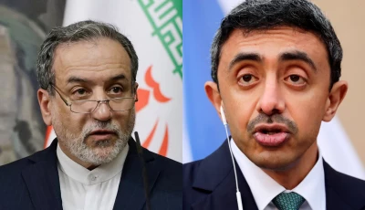 a combination photo shows iranian foreign minister abbas araqchi left and uae foreign minister sheikh abdullah bin zayed al nahyan photois reuters file
