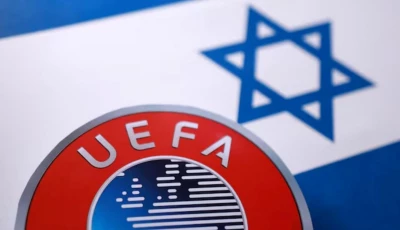 israeli flag and uefa logo are seen in this illustration taken september 30 2025 photo reuters