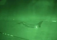 a still grab taken from handout video footage recorded on january 3 2025 and released by the british ministry of defence shows a royal air force typhoon aircraft air to air refuelling during a joint patrol with french aircraft over syria photo afp