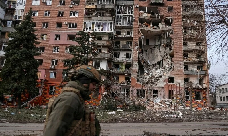 a ukrainian serviceman passes by a residential building damaged by russian military strikes amid russia s attack on ukraine in the frontline town of pokrovsk in donetsk region ukraine march 6 reuters a ukrainian serviceman passes by a residential building damaged by russian military strikes amid russia s attack on ukraine in the frontline town of pokrovsk in donetsk region ukraine march 6 reuters