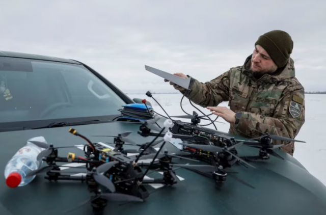 a ukrainian serviceman practises operating drones at an undisclosed location in donetsk region ukraine february 6 2024 reuters alina smutko file photo