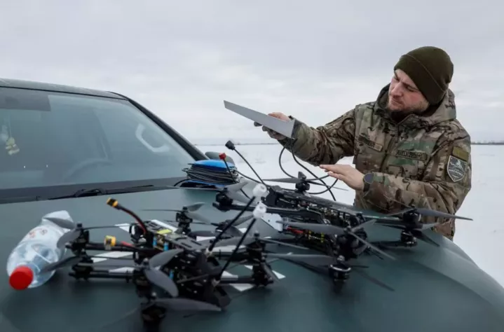 a ukrainian serviceman practises operating drones at an undisclosed location in donetsk region ukraine february 6 2024 reuters alina smutko file photo a ukrainian serviceman practises operating drones at an undisclosed location in donetsk region ukraine february 6 2024 reuters alina smutko file photo