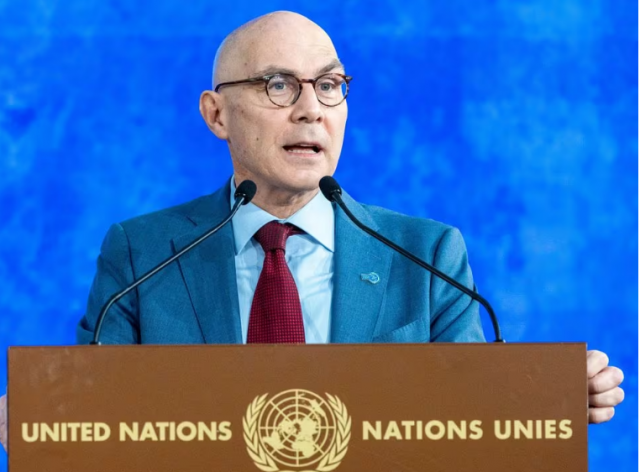 volker turk united nations high commissioner for human rights attends the high level event commemorating the 75th anniversary of the universal declaration of human rights at the united nations in geneva switzerland december 11 2023 photo reuters volker turk united nations high commissioner for human rights attends the high level event commemorating the 75th anniversary of the universal declaration of human rights at the united nations in geneva switzerland december 11 2023 photo reuters