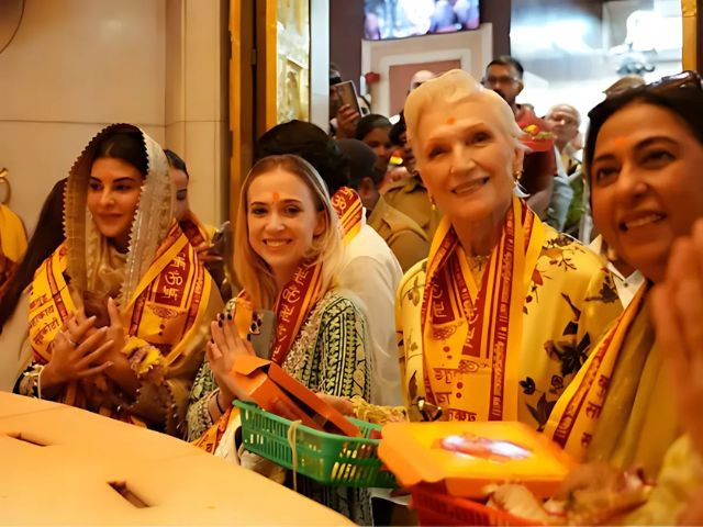 Jacqueline Fernandez visit to Siddhivinayak temple with Elon Musk’s mother Maye Musk goes viral   tribune.com.pk