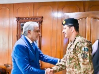 deputy prime minister and foreign minister ishaq dar meets commander national strategic command general syed aamer raza at the ministry of foreign affairs on wednesday photo foreignoffice x