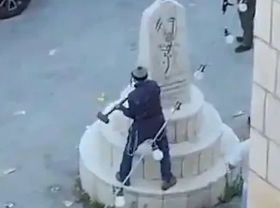 israeli lawmaker smashes palestinian memorial in occupied west bank israeli lawmaker smashes palestinian memorial in occupied west bank
